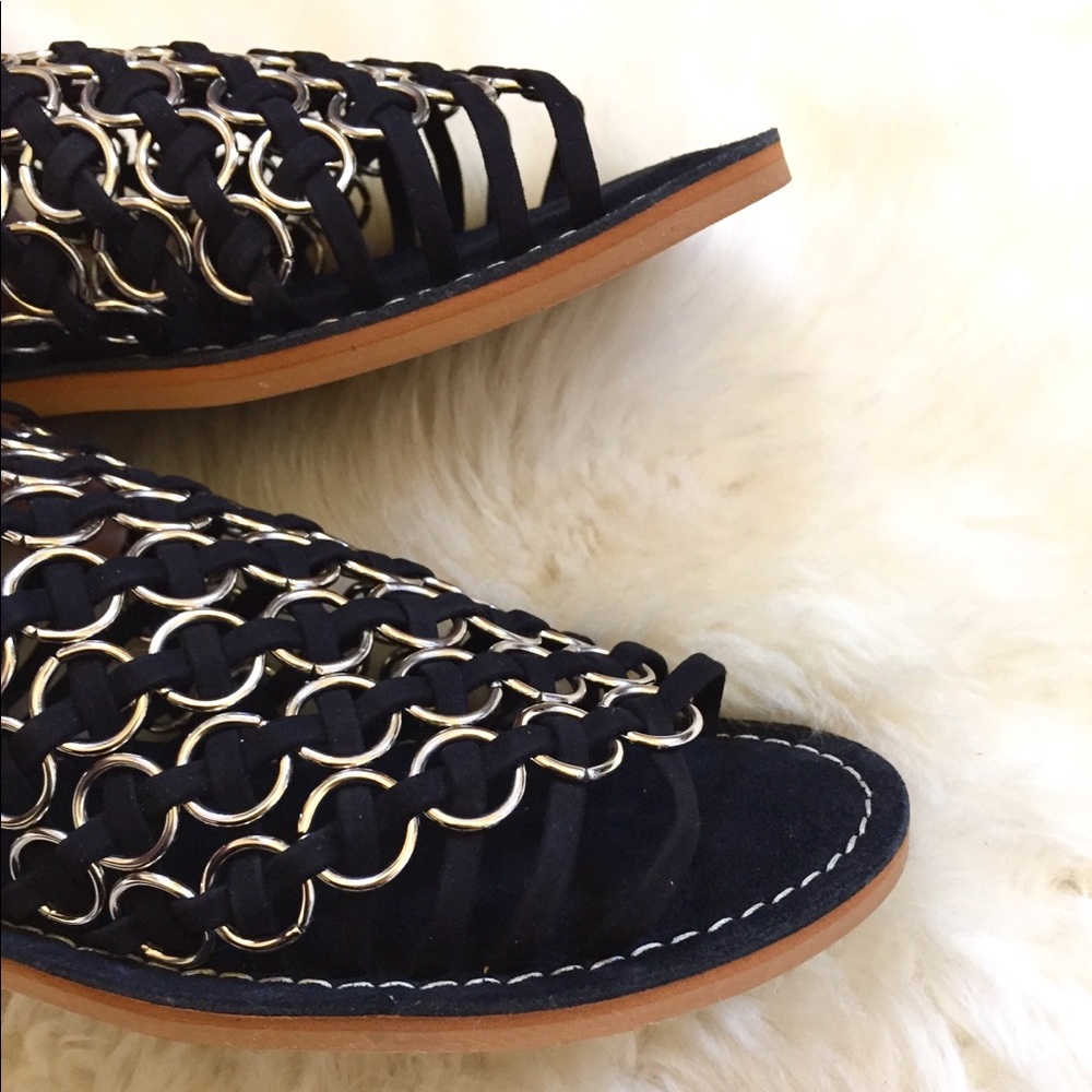 Musse & Cloud Monnie Ring Caged Flat Suede Sandals - Picture 5 of 7